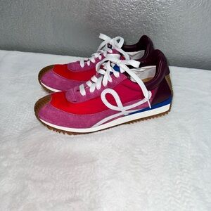 Loewe Pink and Red Sneakers